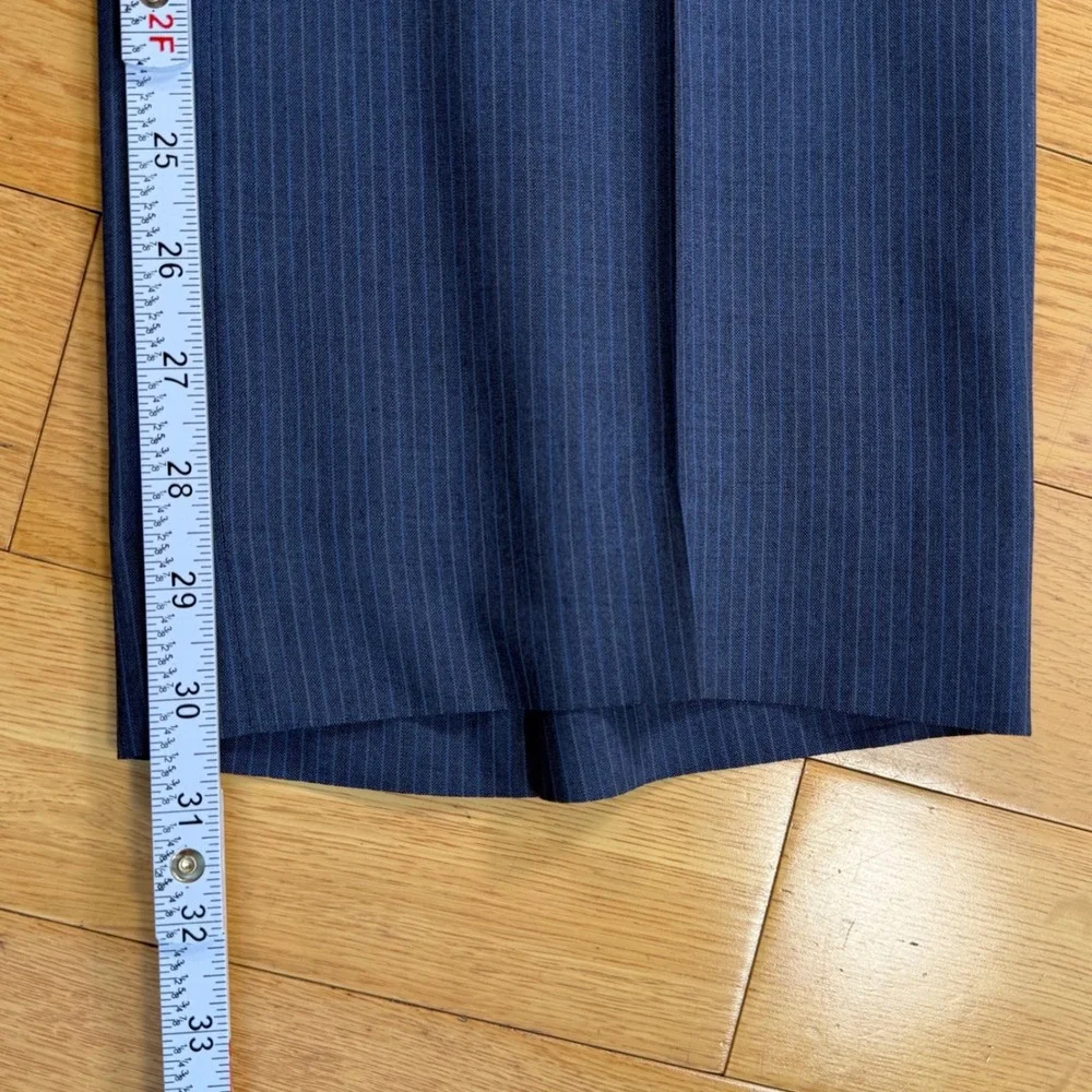 Oxxford Clothes Artisan's Seal Mens Blue Pinstripe Wool Dress Pants 36x30.5